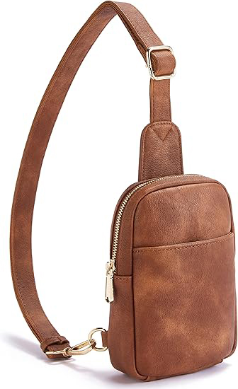Small Sling Bag for Women Leather Crossbody Fanny Packs Chest Bag for Women