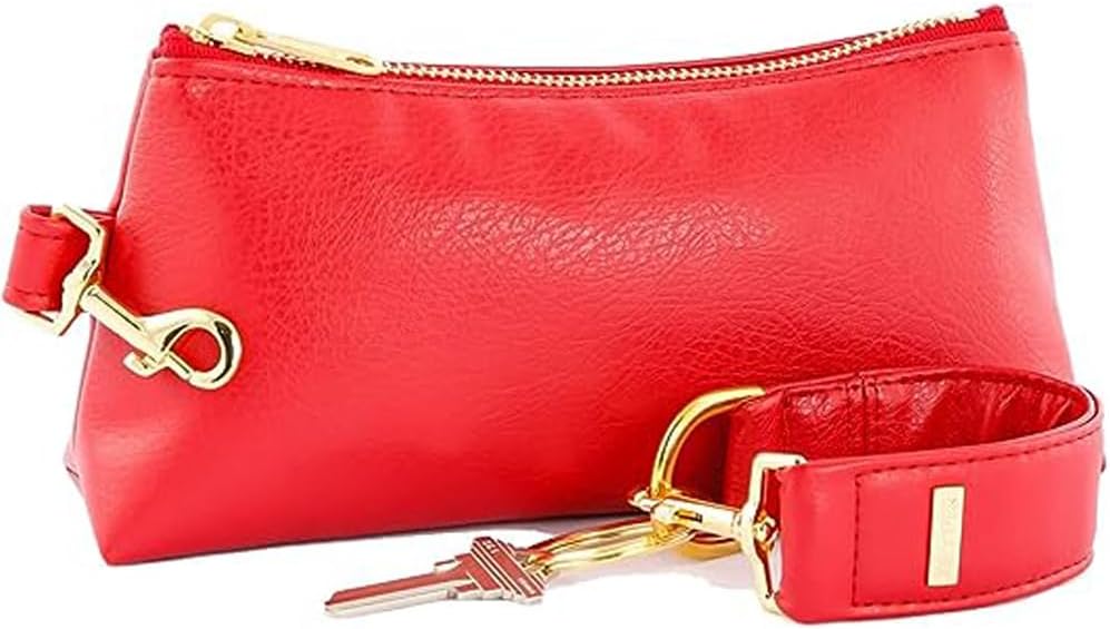  Wristlet Set (IT Bag and a Key Ring Bracelet) Vegan Leather Classic Clutch Luxury Purse for Women