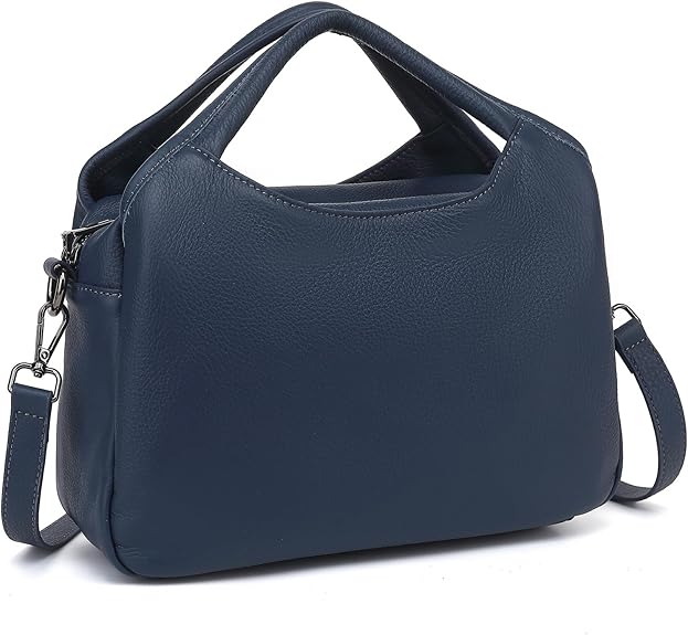 Genuine Leather Purses for Women, Crossbody Shoulder Bags with Top-Handle, Tote Satchel Handbags