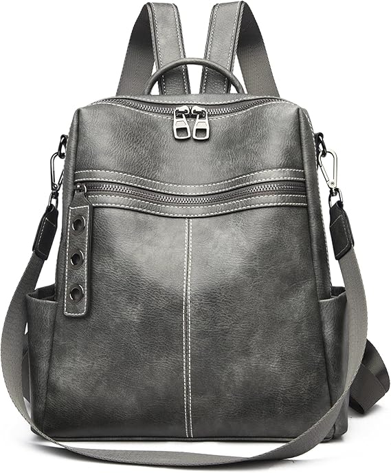  Backpack Purse for Women Fashion Genuine Leather Convertible Shoulder Handbag Travel Bag Satchel Rucksack Ladies Bag