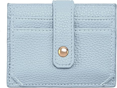 Card Holder Wallet for Women, Small Cute RFID Blocking Minimalist Leather Front Pocket Cash Wallets, Thin Travel Credit Card Case for Ladies Female Gifts, 8 Card Slots & ID Window