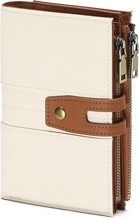 Small Wallets for Women RFID Blocking Leather Trifold Clutch Wallet Credit Card Holder Wallet Card Case Purse with ID Window