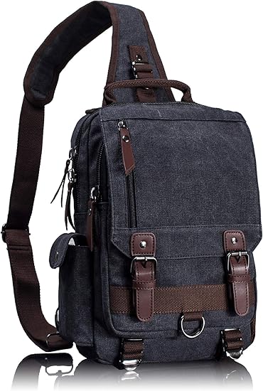 Crossbody Bag Sling Bag Canvas Messenger Bag for Men Women Shoulder Bag Crossbody Handbags Satchel Travel Bag