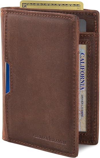  Wallets for Men Slim Mens leather RFID Blocking Minimalist Card Front Pocket Bifold Travel Thin