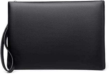  Mens Clutch Bag Handbag Leather Zipper Large Wallet Clutch Purse with Money
