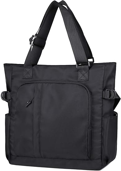 Tote Bag, Waterproof Nylon Shoulder Bags Laptop Work Bag Multi Pockets Teacher Purses and Handbags for Women Men