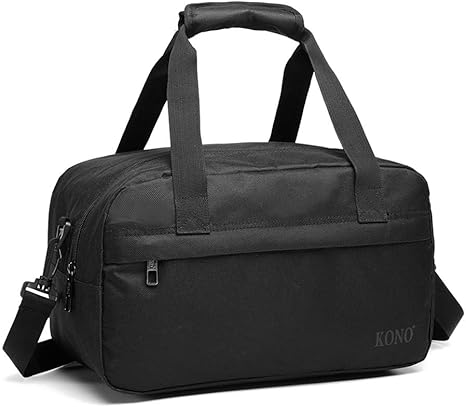 14L Under Seat Carry-On Sports Tote Gym Weekender Overnight Bag - 13.78"x7.87"x7.87" Black