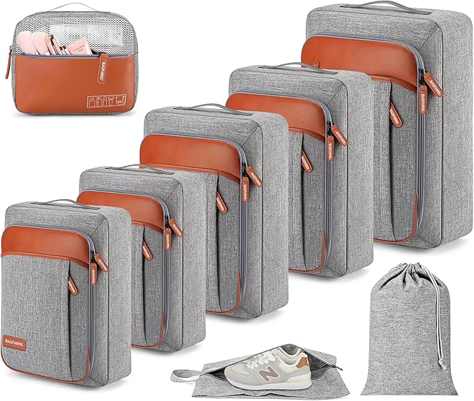 8 Set Packing Cubes for Travel, Lightweight Vacation Travel Essentials, Travel Accessories for Suitcase Organizer Bags Set