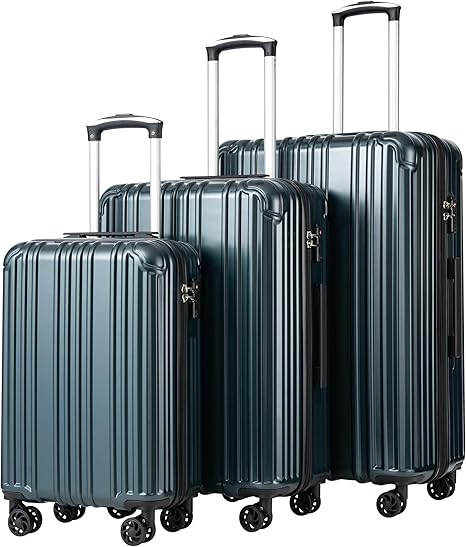 Luggage Expandable Suitcase PC+ABS 3 Piece Set with TSA Lock Spinner Carry on 20in24in28in (Teal, 3 piece set)