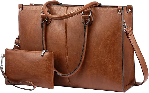 Laptop Bag for Women, 15.6 inch Laptop Tote Bag Vintage Work Bags for Women Computer Bag Office Briefcase Handbag
