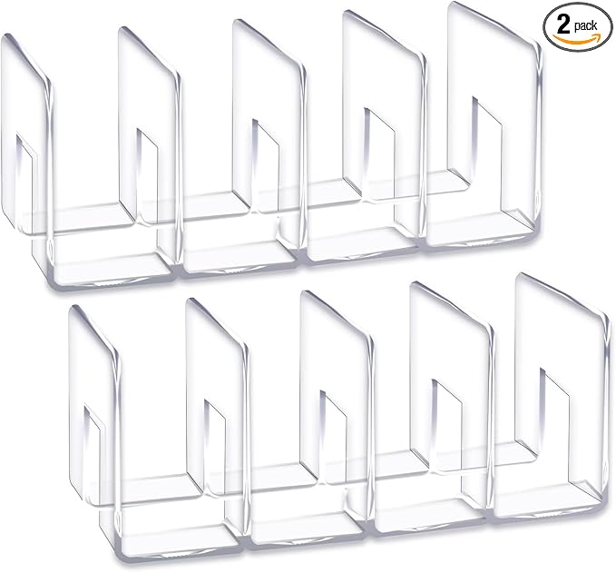 Clear Acrylic Desk File Sorter Purse/Handbag Organizer Clutch Divider Mesh Folder Office Supplies Stand Bookshelf (3 Sections) (2Pack-4Sections)
