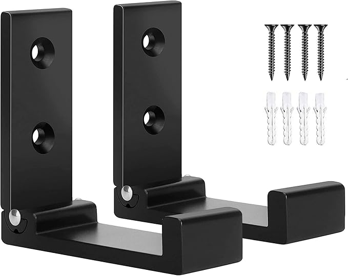 Folding Wall Hook 2PCS Folding Coat Hooks for Hanging Heavy Duty Coat & Bag & Backpack & Hat & Headphone Foldable Coat Hooks Wall Mounted Saves Space (Black)