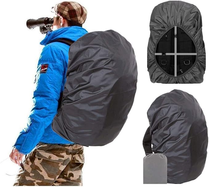 Waterproof Backpack Rain Cover, 10000mm Waterproof Level, Upgraded Anti-Slip Cross Buckle Straps, Four Strengthened Layers for Hiking Camping Traveling