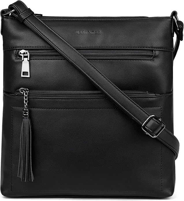 Crossbody Purses for Women, Multi Pocket Casual Crossbody Bag, Adjustable Strap Shoulder Bag with Tassel